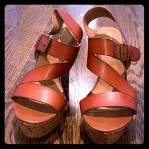 Faux Leather Cork Wedges